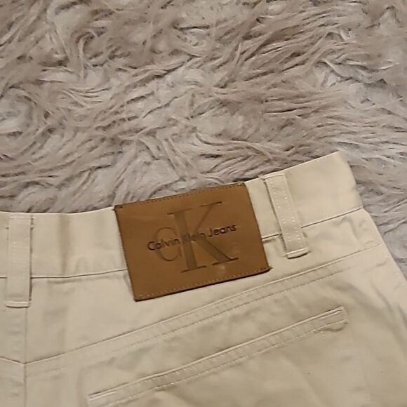 Calvin Klein vintage‎ khaki cuffed cotton shorts womens size 12 - Picture 5 of 5